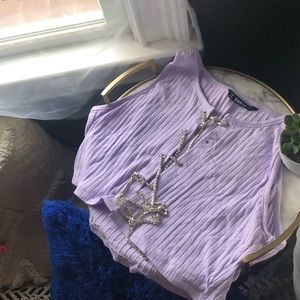 Lilac Jewel Criss Cross Tube Top